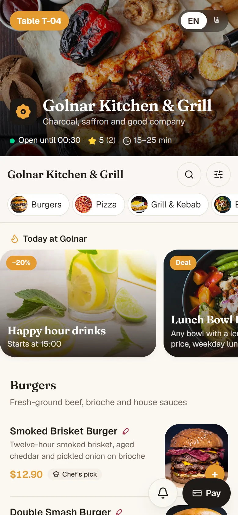 Guest QR menu